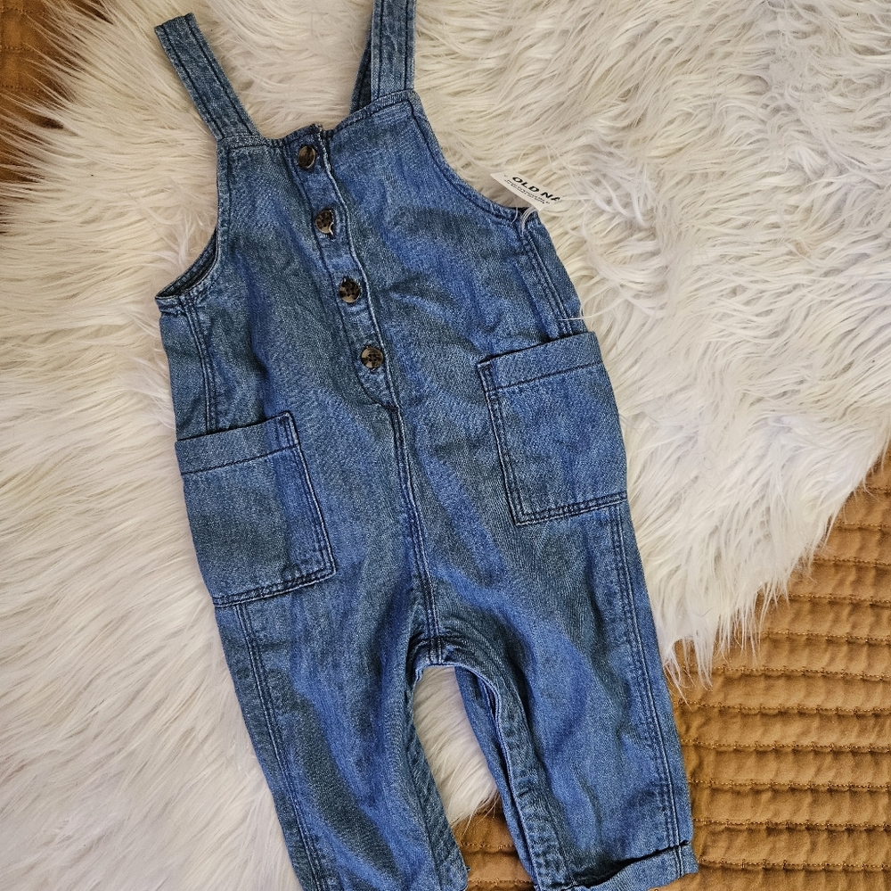 Old navy jean romper 3 - 6 months
